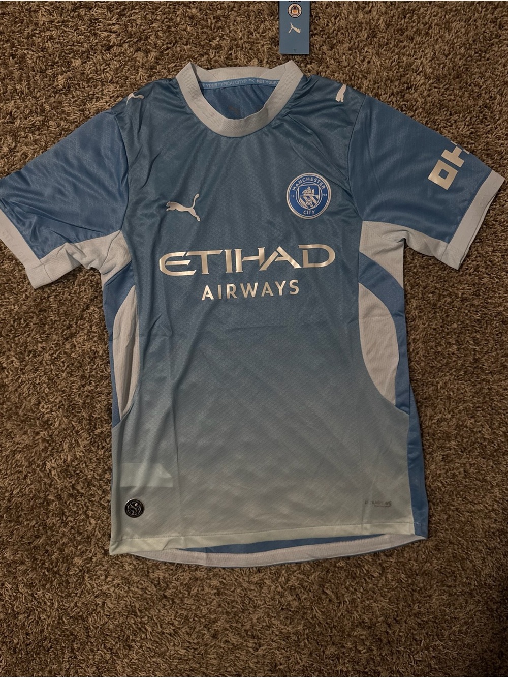 Puma Manchester City Light Blue and White Home Football Jersey